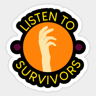 'Listen To Survivors' Human Trafficking Shirt Sticker